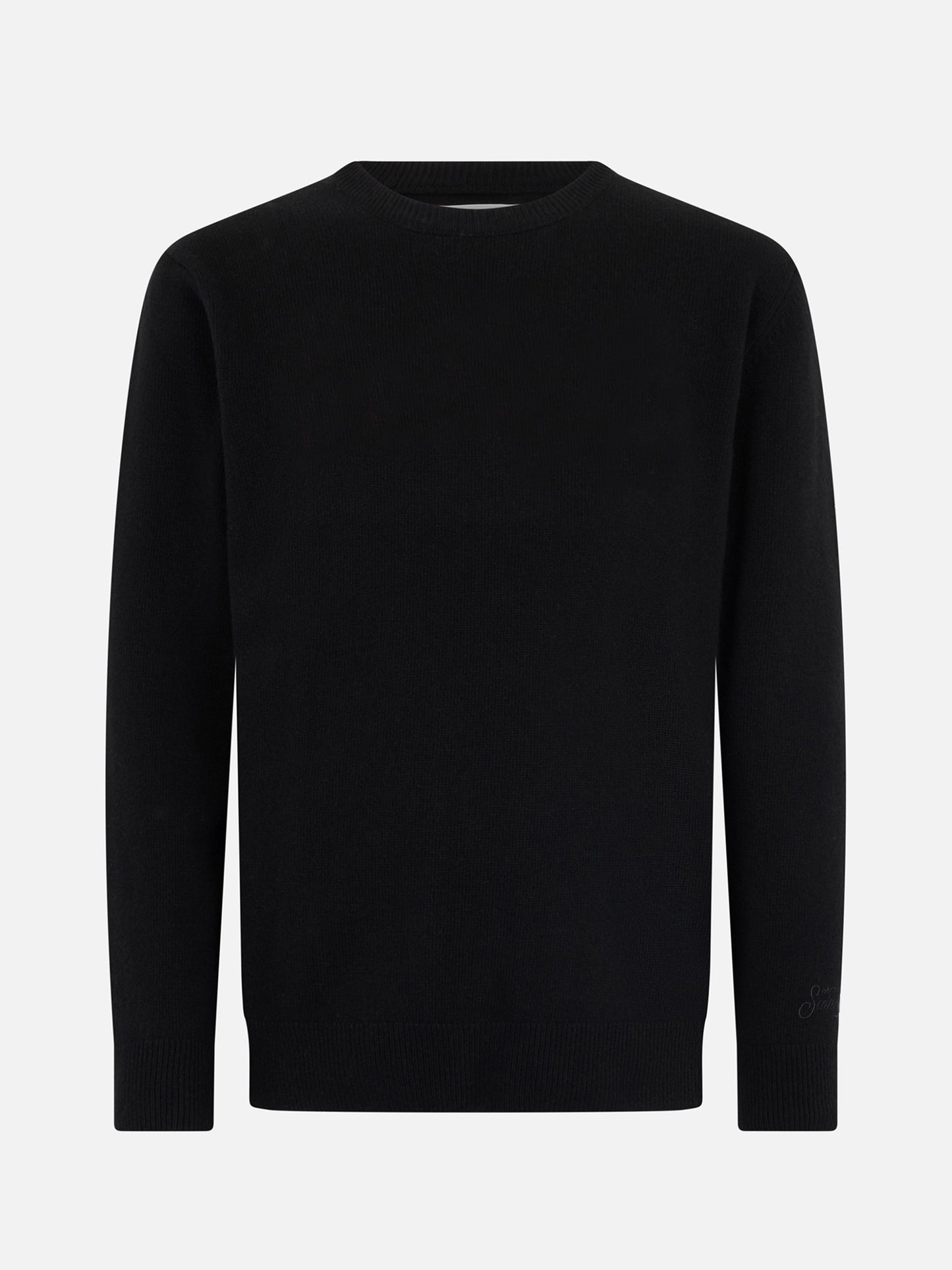 Black pure cashmere crewneck sweater Regent