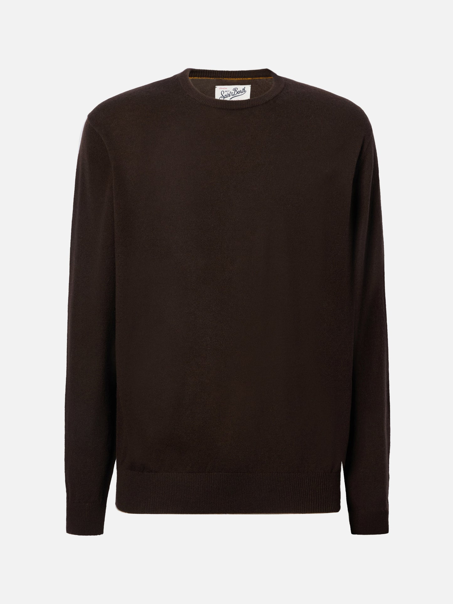 Regent sweater in brown merino wool and cashmere