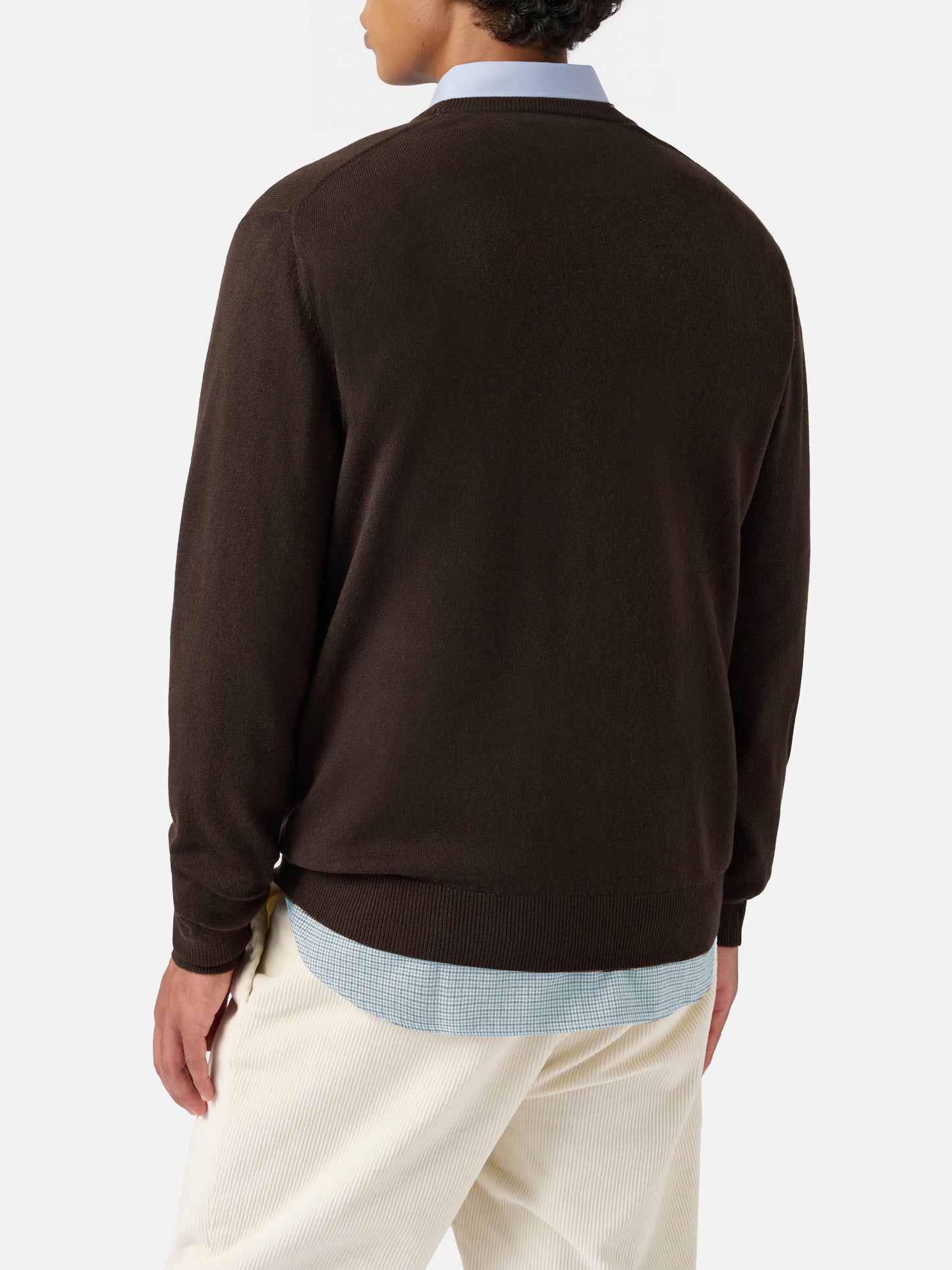 Regent sweater in brown merino wool and cashmere
