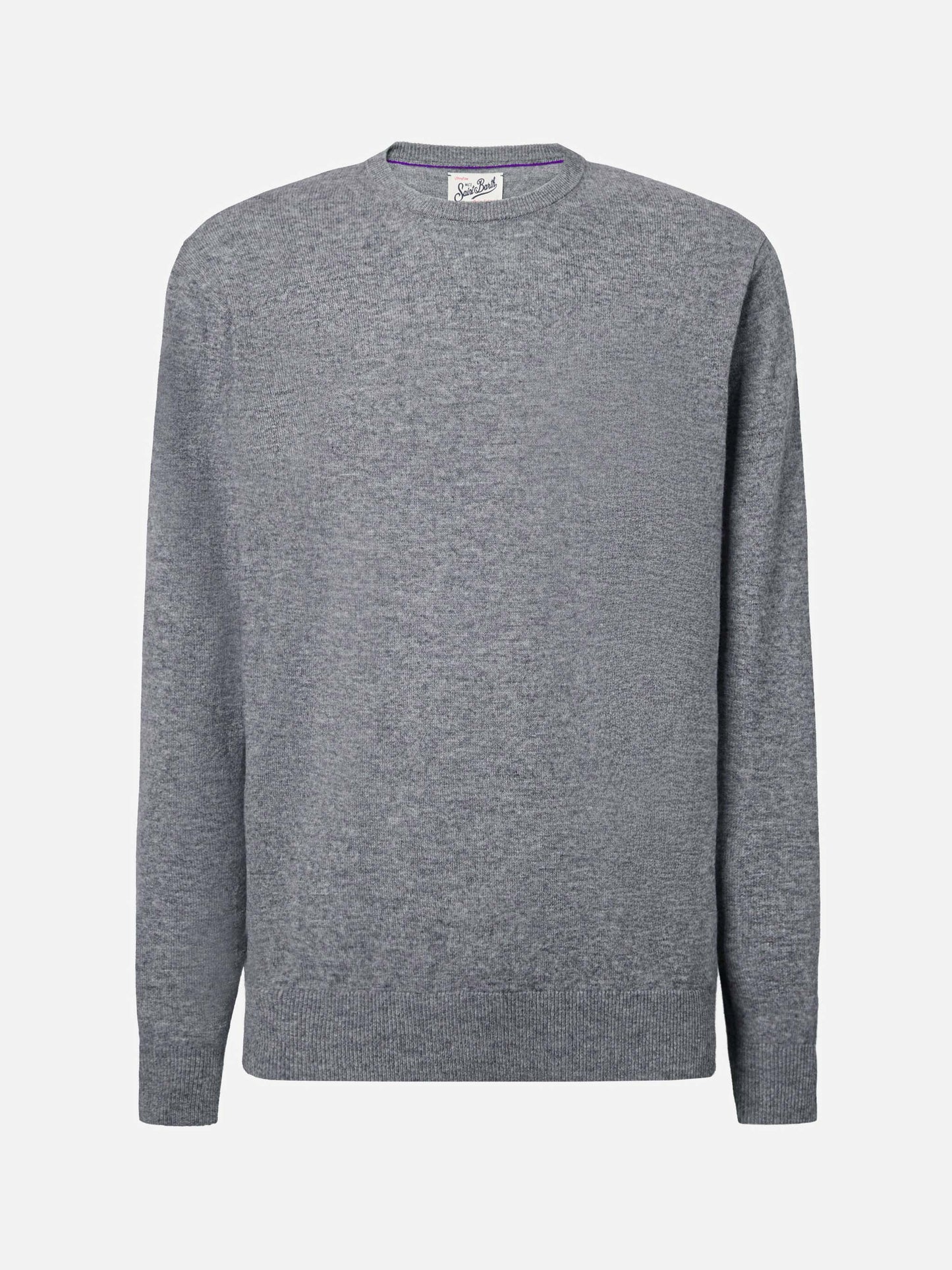 Regent sweater in melange grey merino wool and cashmere