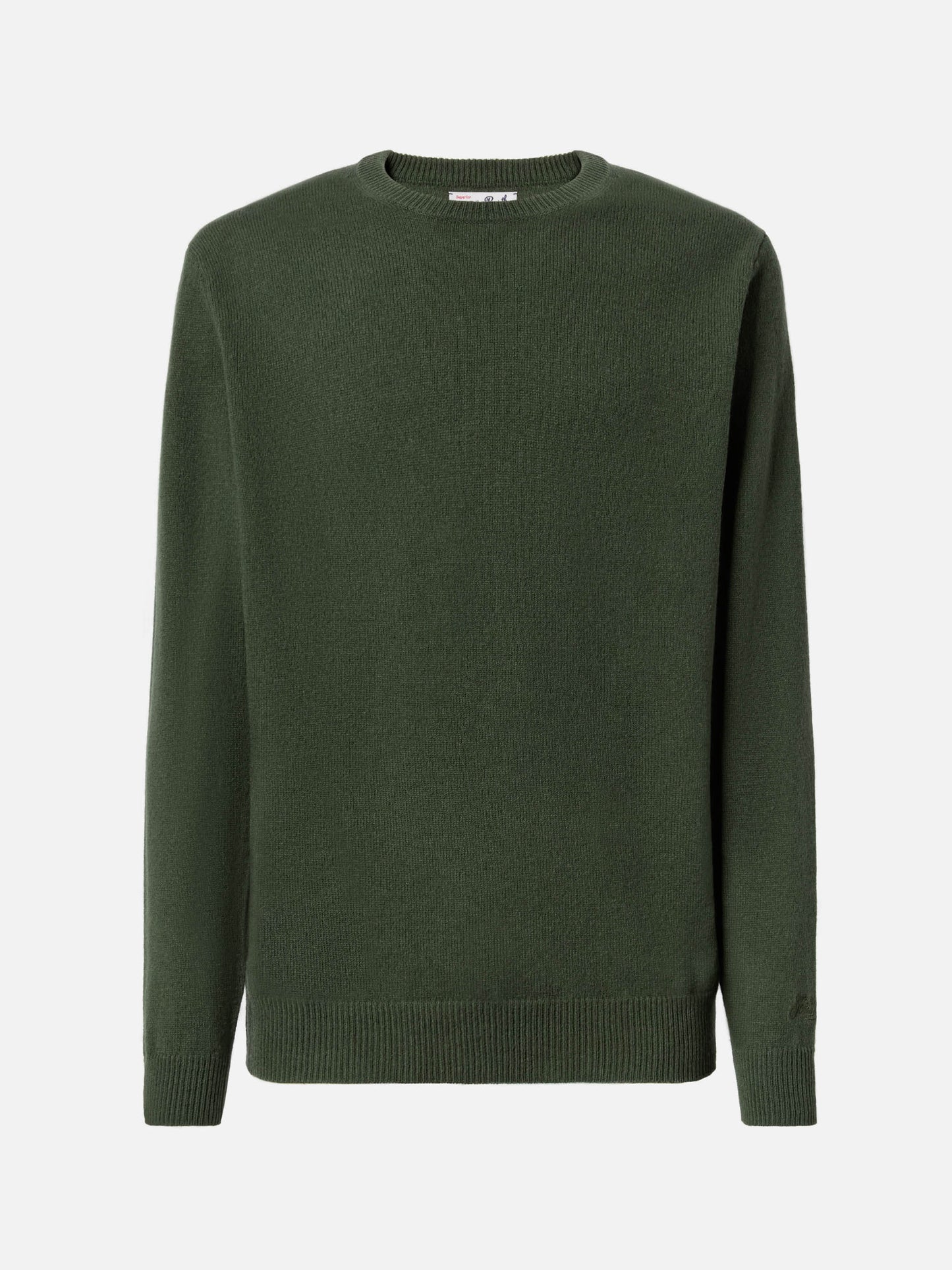 Regent 100% lambswool sweater in military green