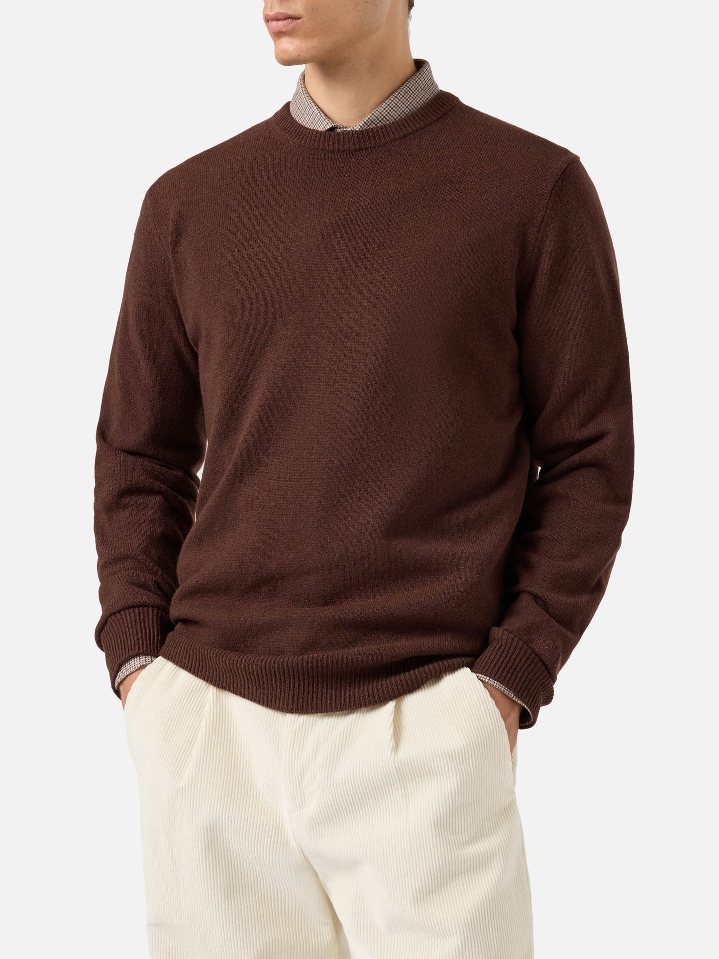 Regent 100% lambswool sweater in brown