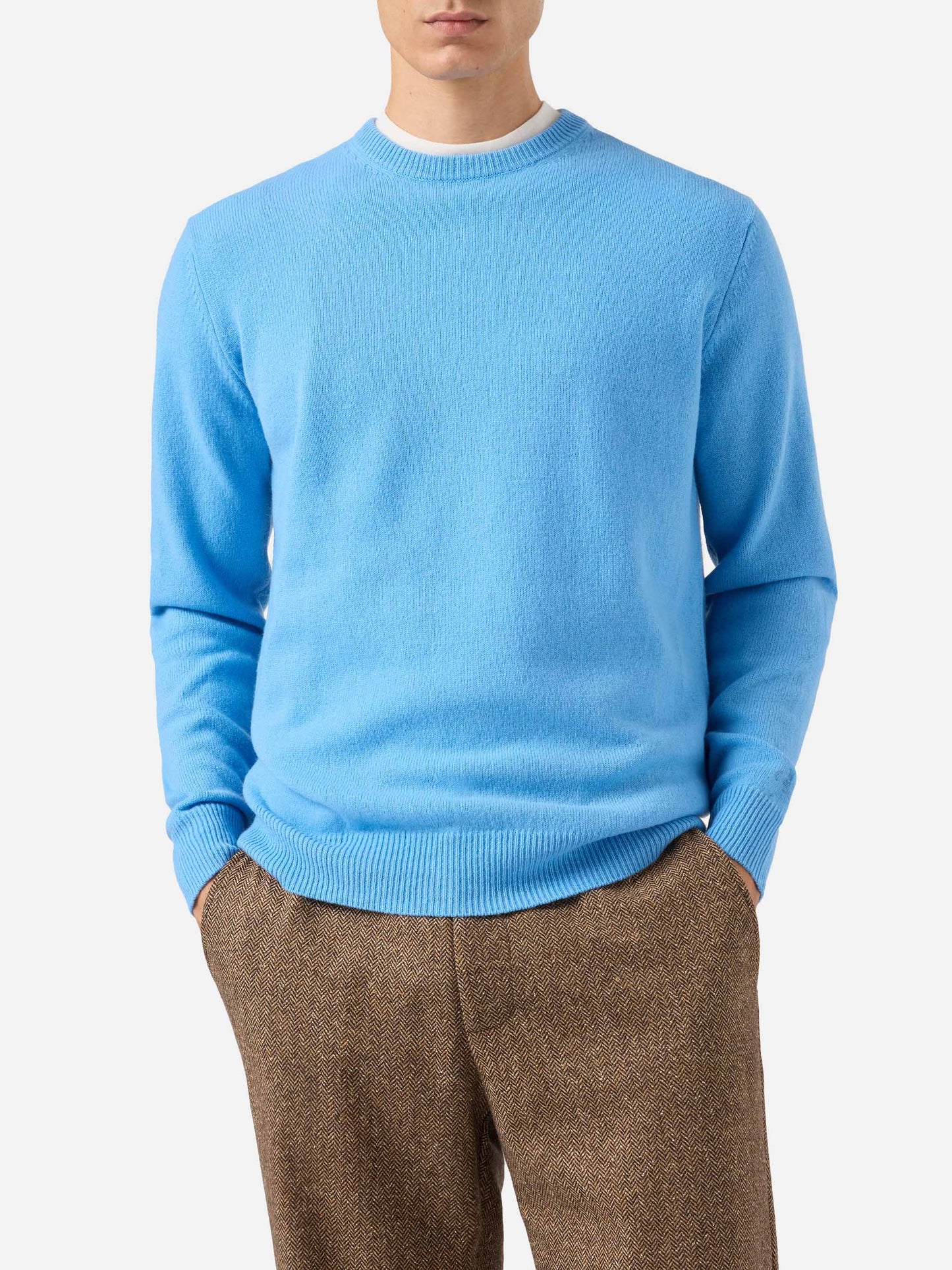 Regent 100% lambswool sweater in dusty blue