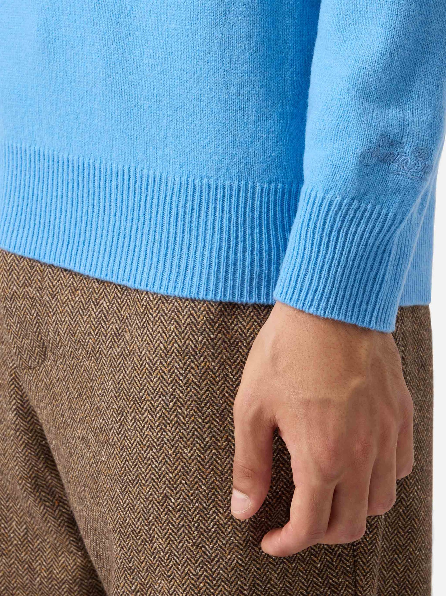 Regent 100% lambswool sweater in dusty blue