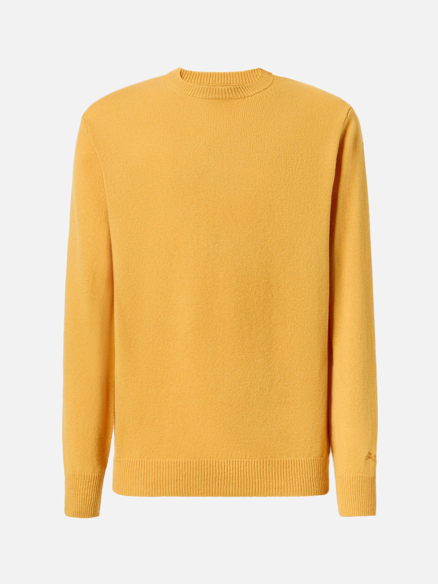 Regent 100% lambswool sweater in ochre yellow