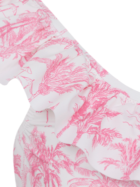 Rey one shoulder ruffled bikini with toile de jouy print - MC2 Saint Barth