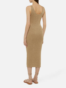 Ronan gold lurex maxi dress - MC2 Saint Barth