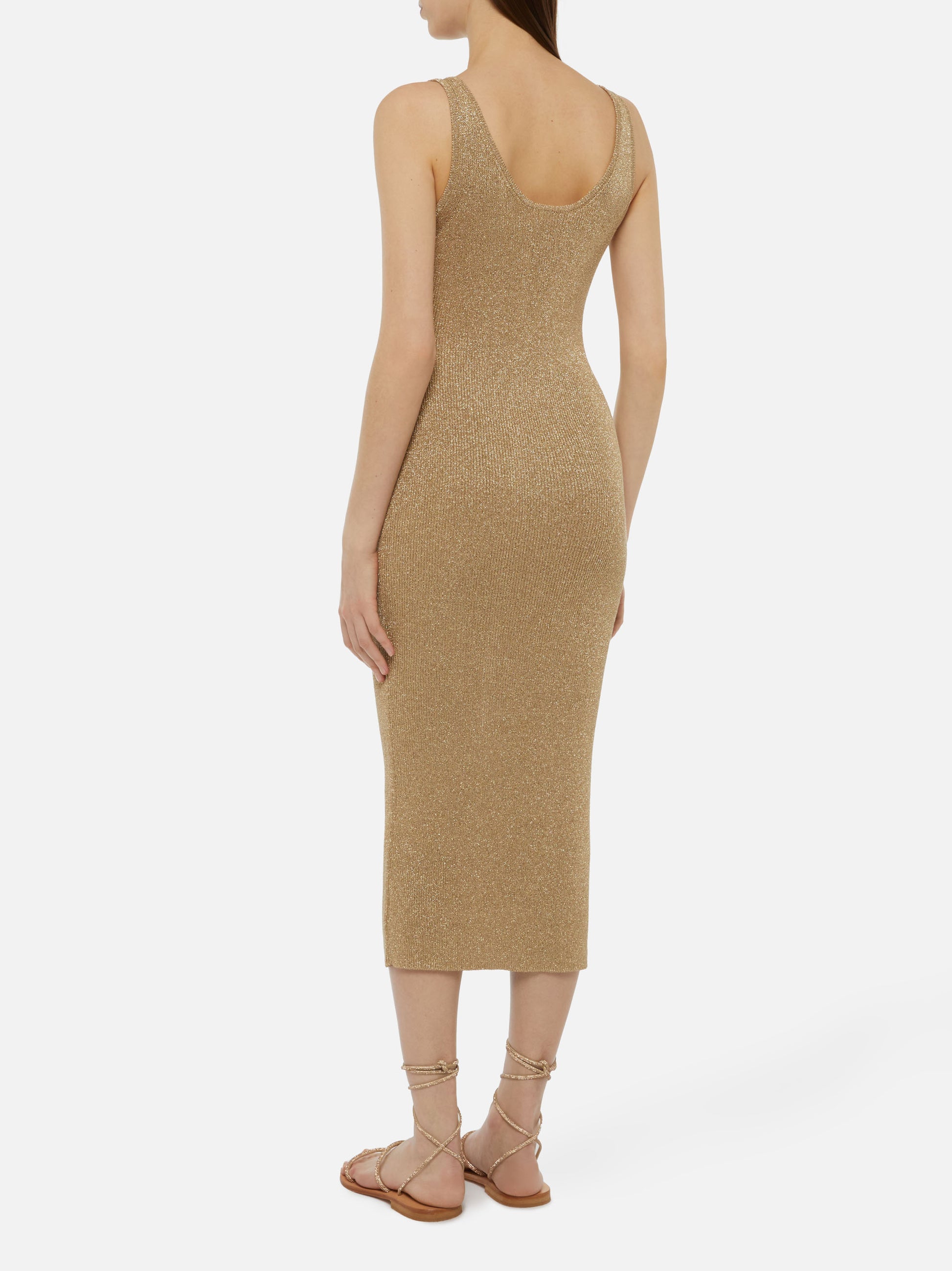 Ronan gold lurex maxi dress - MC2 Saint Barth