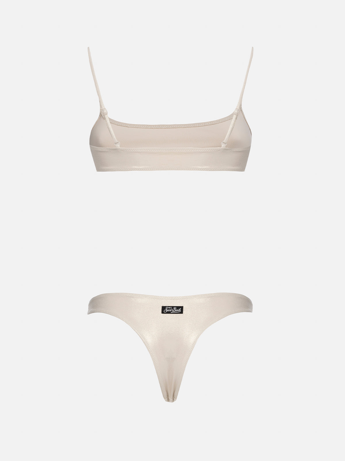 Top da spiaggia da donna a bralette in lamina oro Sadie