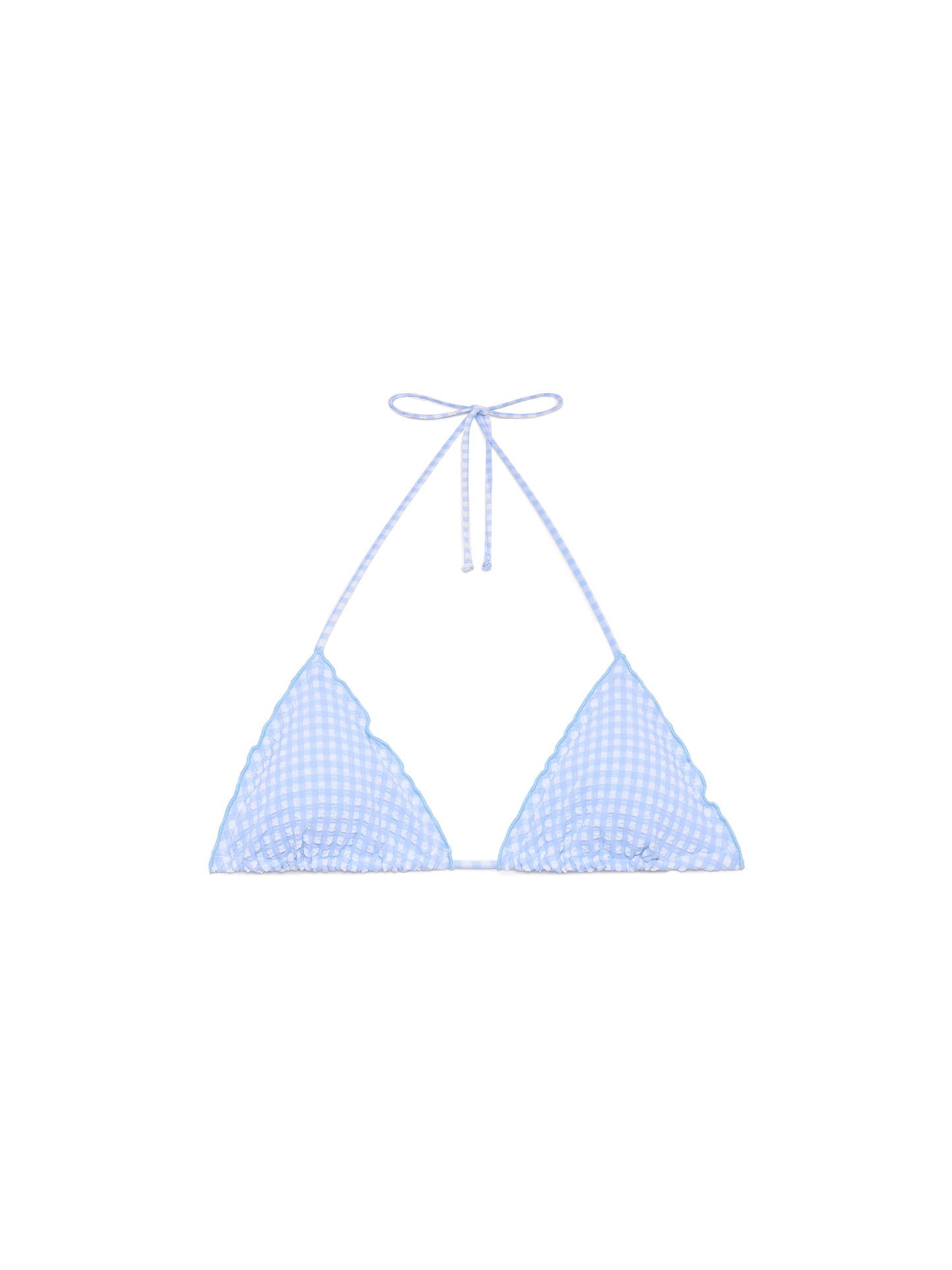 Sagittarius seersucker classic triangle top with gingham print - MC2 Saint Barth