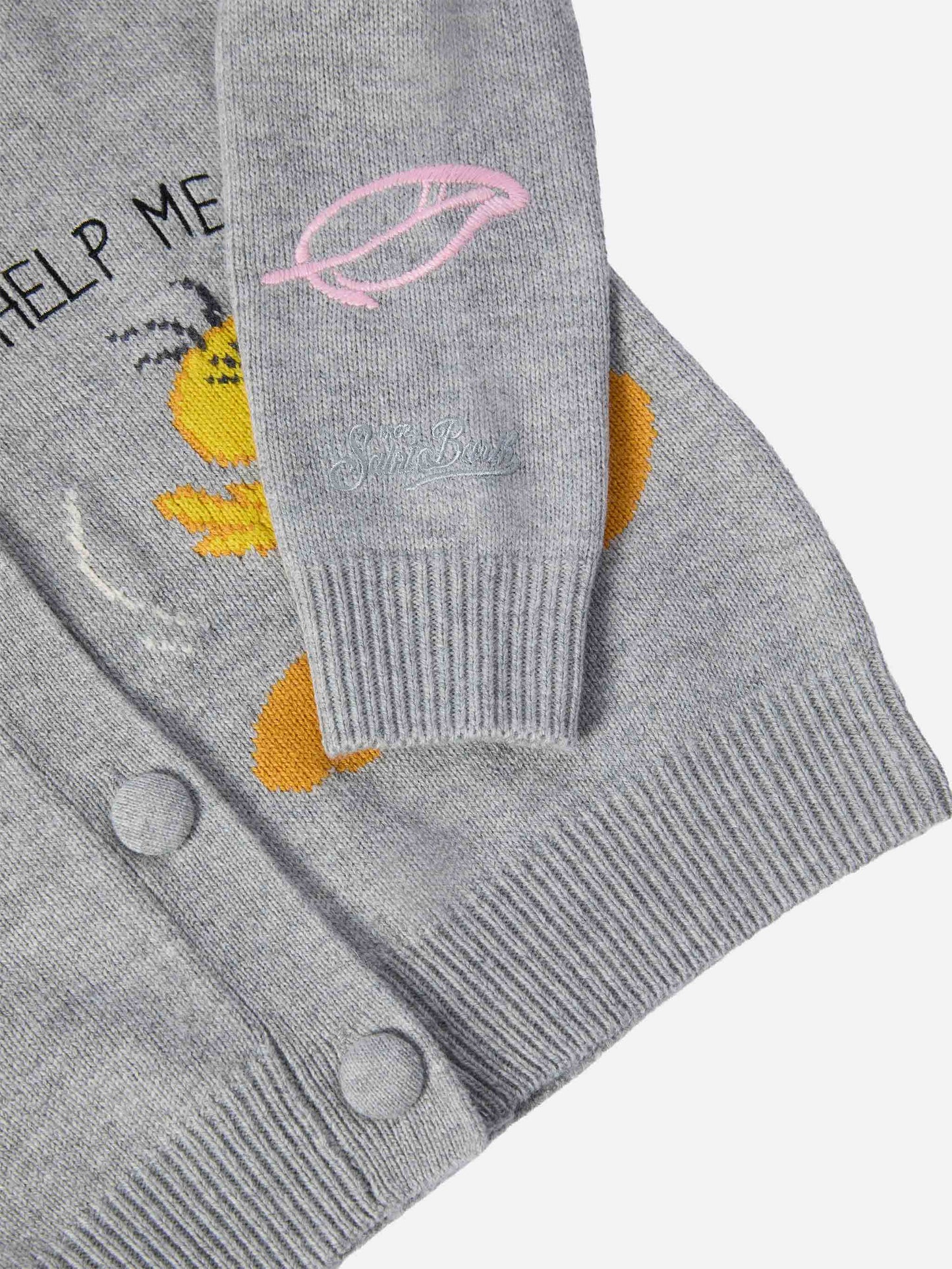 Sasi Jr cashmere-blend V-neck cardigan with Tweety and Sylvester jacquard | WARNER BROS SPECIAL EDITION