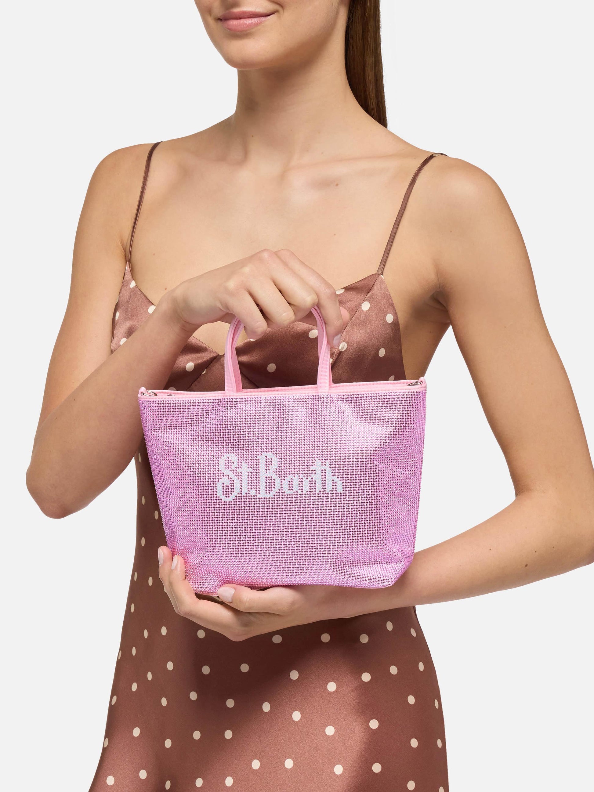 Strass Mini Bag with pink rhinestones - MC2 Saint Barth