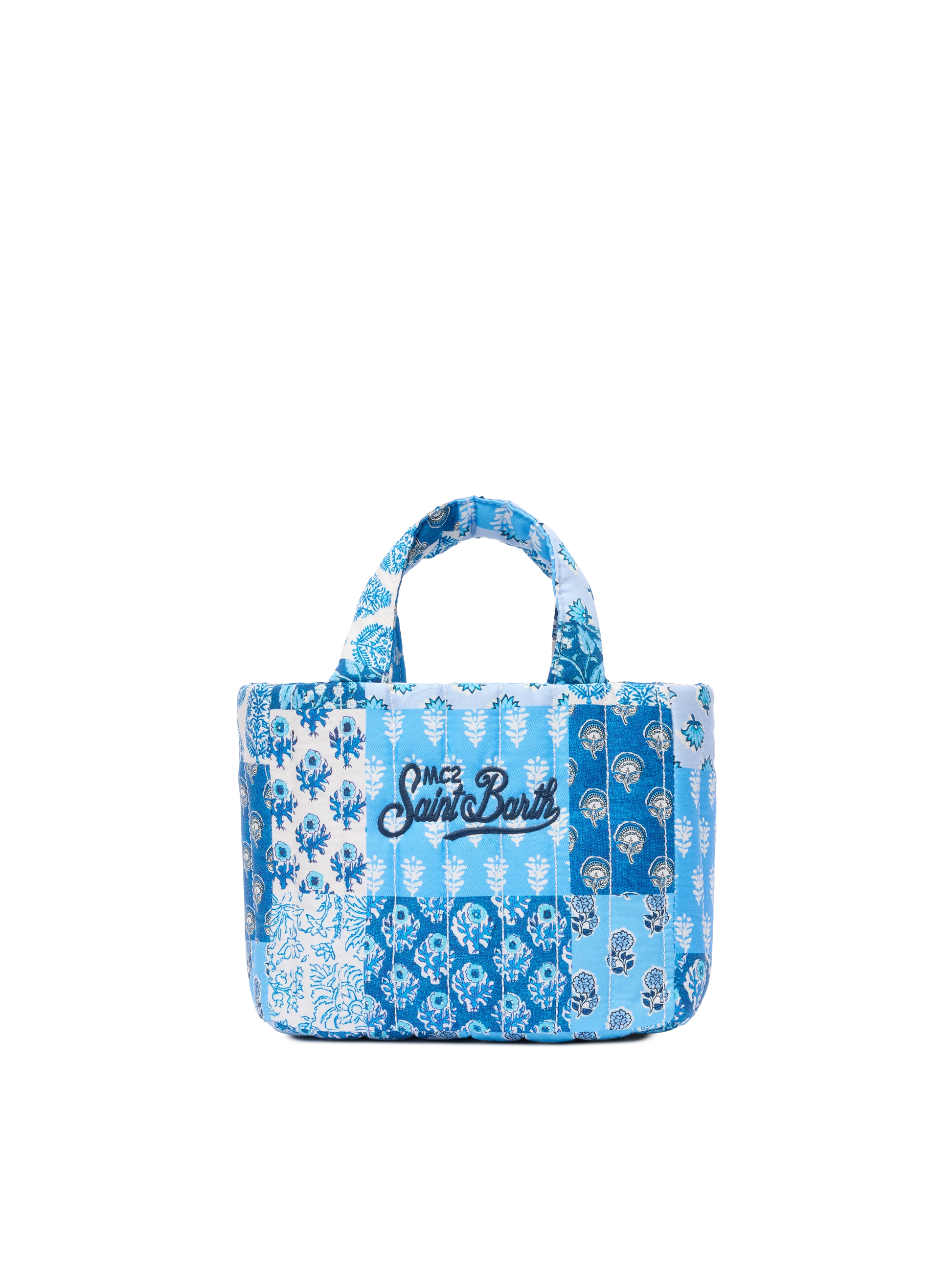 Blue flower quilted Soft Tote Mini bag - MC2 Saint Barth