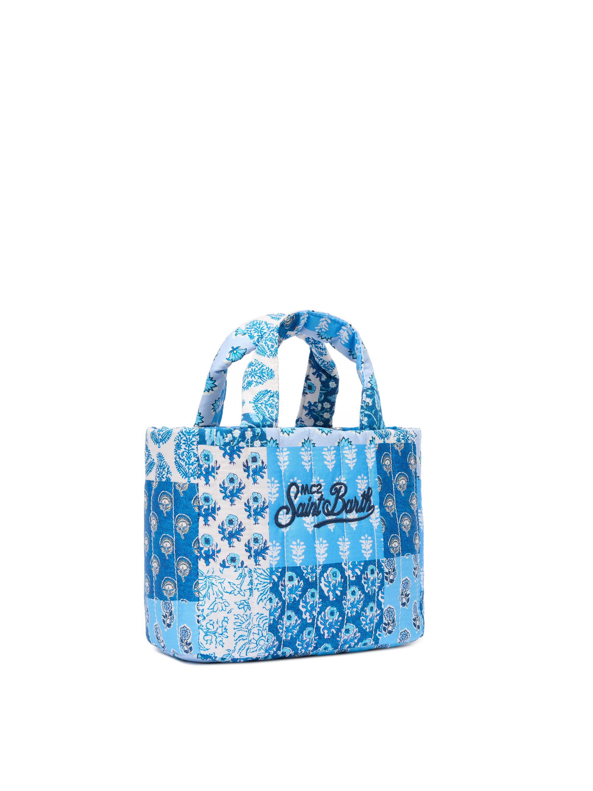 Blue flower quilted Soft Tote Mini bag - MC2 Saint Barth