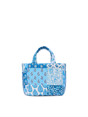 Blue flower quilted Soft Tote Mini bag - MC2 Saint Barth