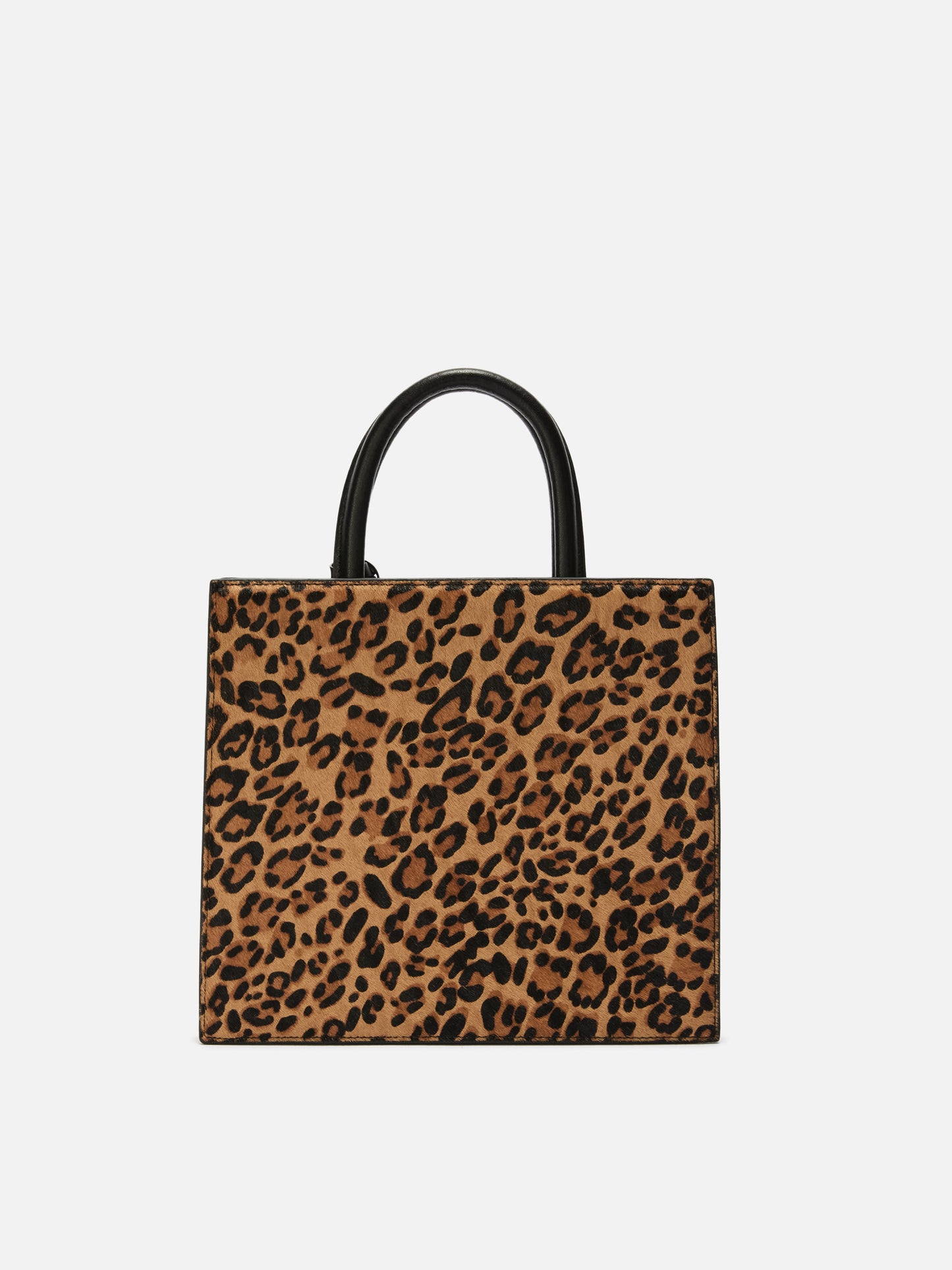 Shop Bag Midi Handbag in leather and leopard-print pony skin