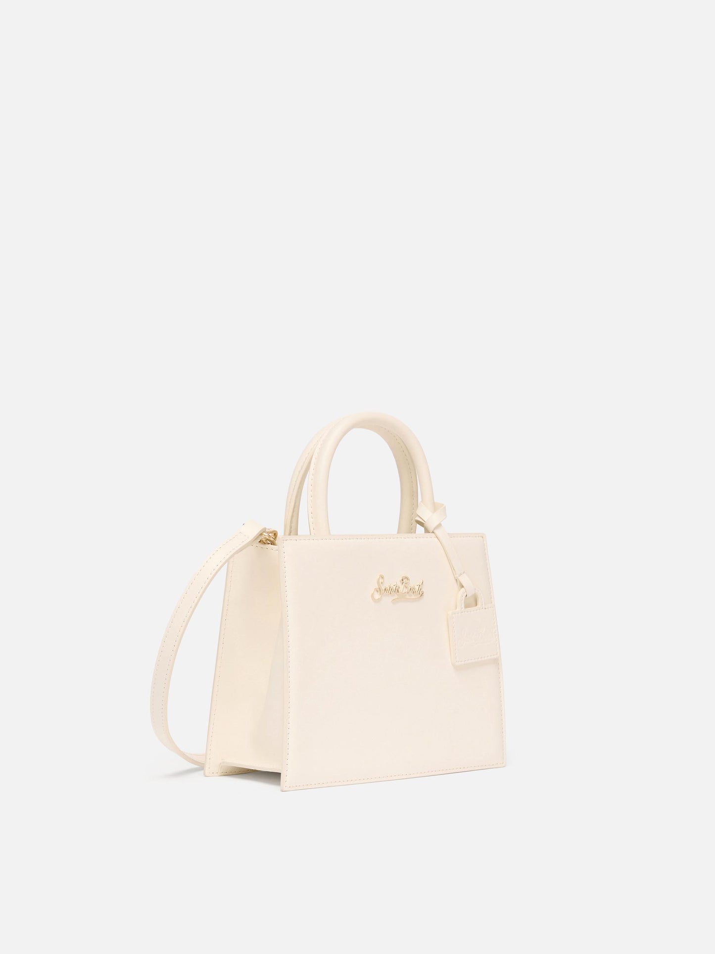 Shop Bag Mini in off-white leather