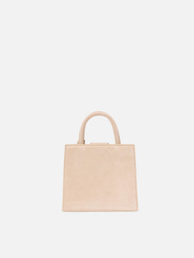 Borsa a mano Shop Bag Mini in pelle scamosciata beige