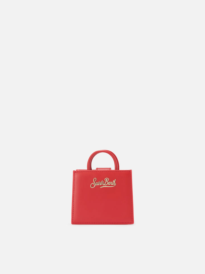 Borsa Shop Bag Micro in pelle rossa