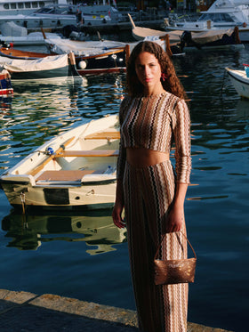 Siviglia t-shirt cropped in maglia raschel