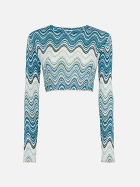 Siviglia raschel knit cropped t-shirt - MC2 Saint Barth