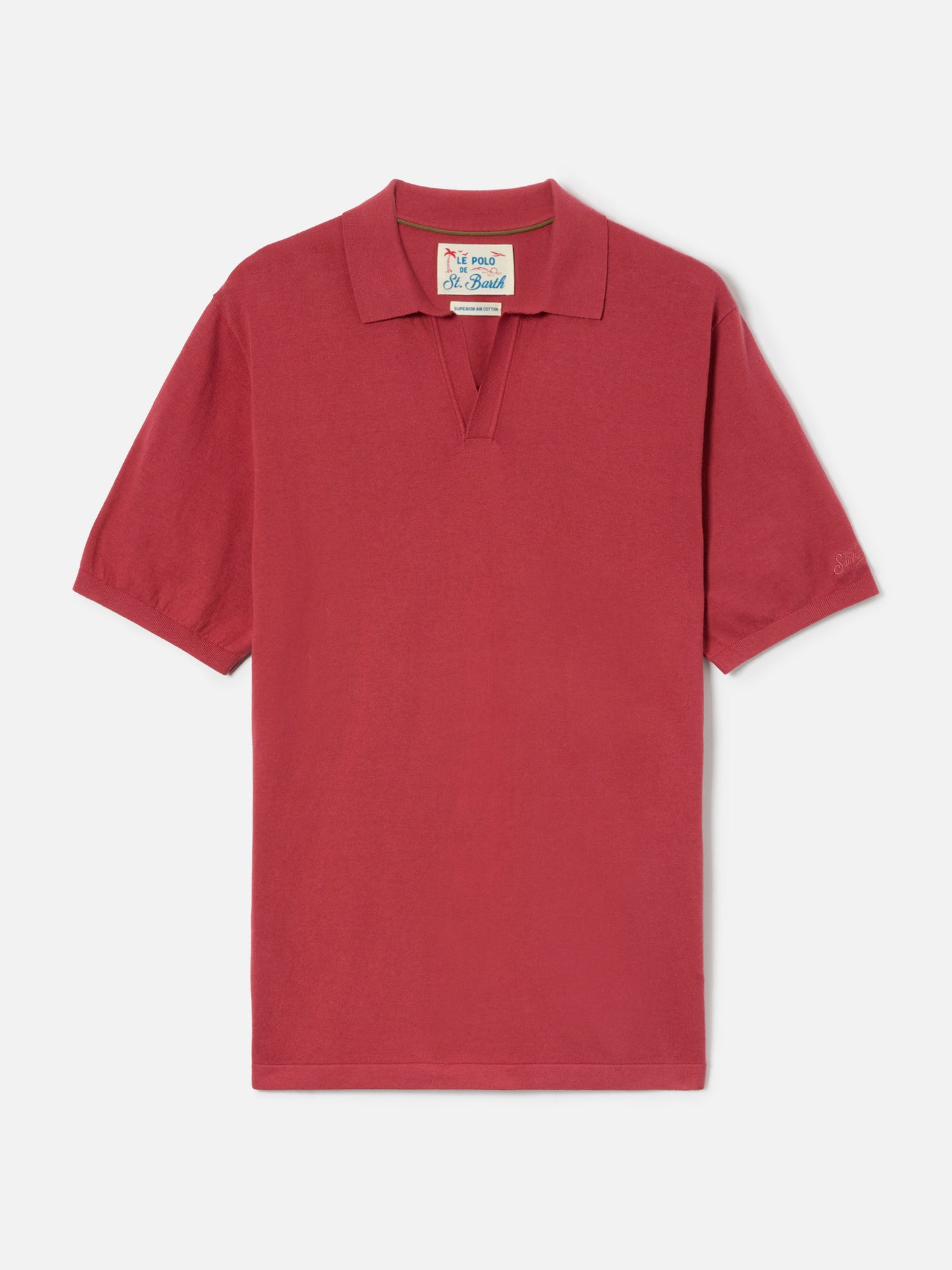 Polo Sloan in cotone pregiato high twist rosso mattone