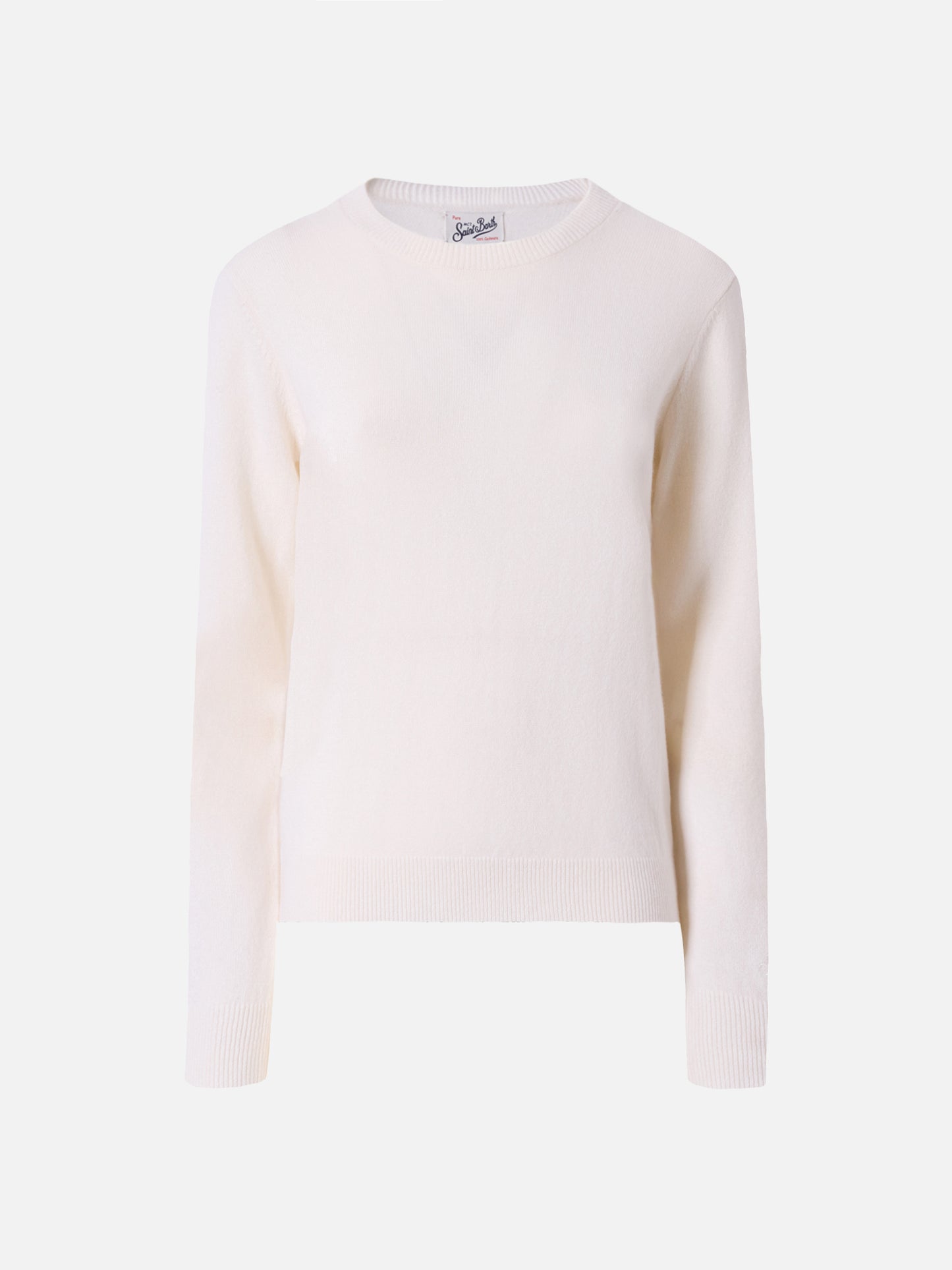 100% CASHMERE Sorbonne sweater in white