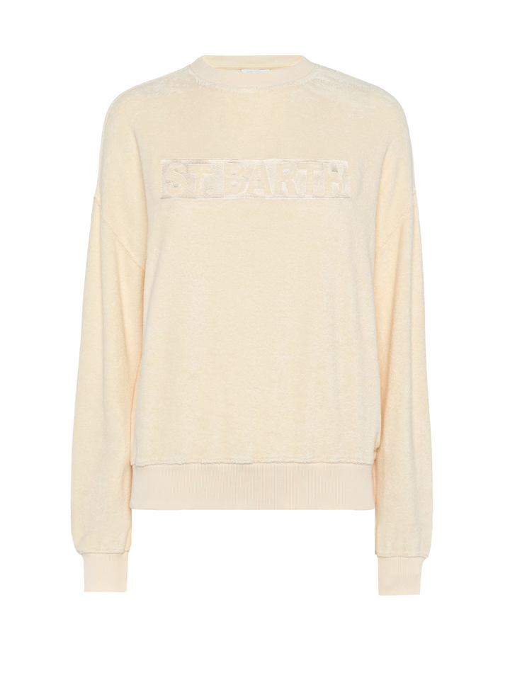 Stardust felpa in spugna di cotone beige