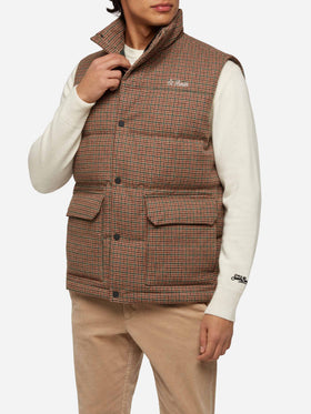 Down padded vest Thunder with pied de poul print - MC2 Saint Barth