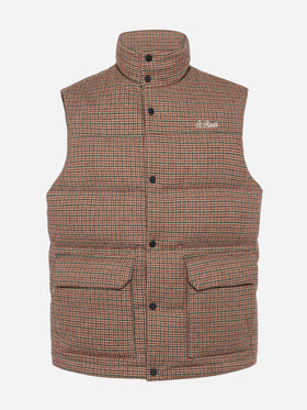 Down padded vest Thunder with pied de poul print - MC2 Saint Barth