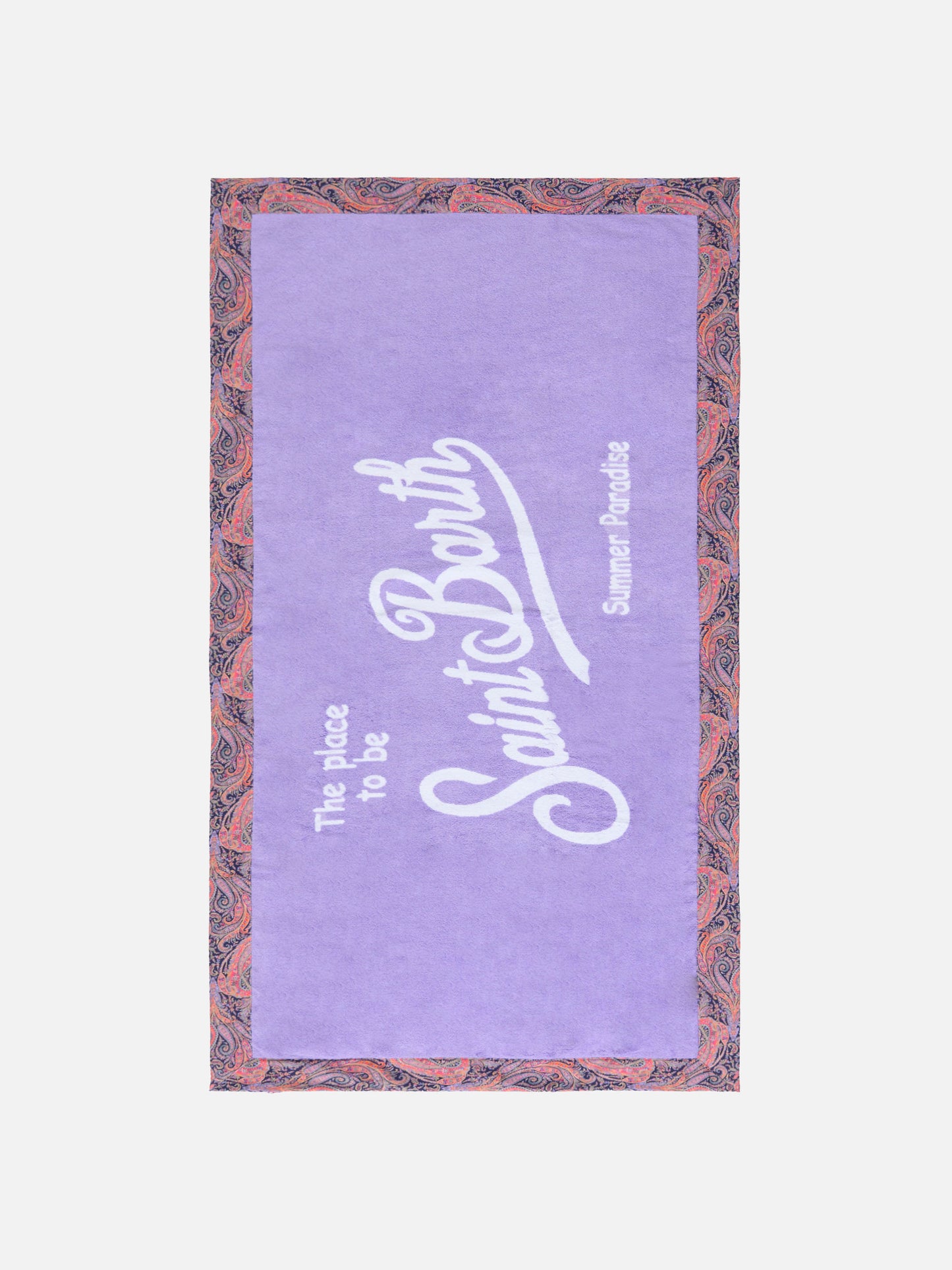 Lilac towel with paisley frames | MADE WITH LIBERTY FABRIC