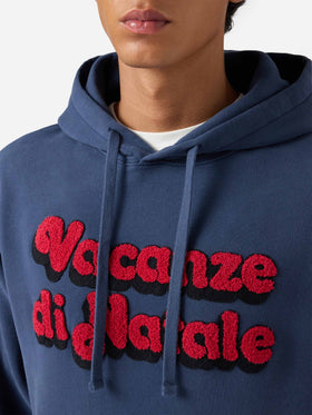 Tribeca cotton hoodie in blue with Vacanze di Natale embroidery | VACANZE DI NATALE SPECIAL EDITION