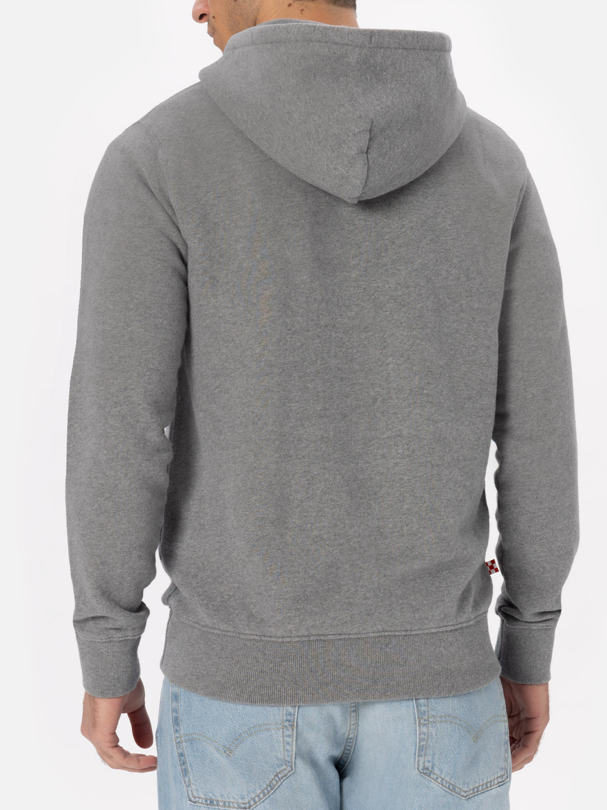 Felpa da uomo grigio mélange Tribeca con ricamo St. Barth