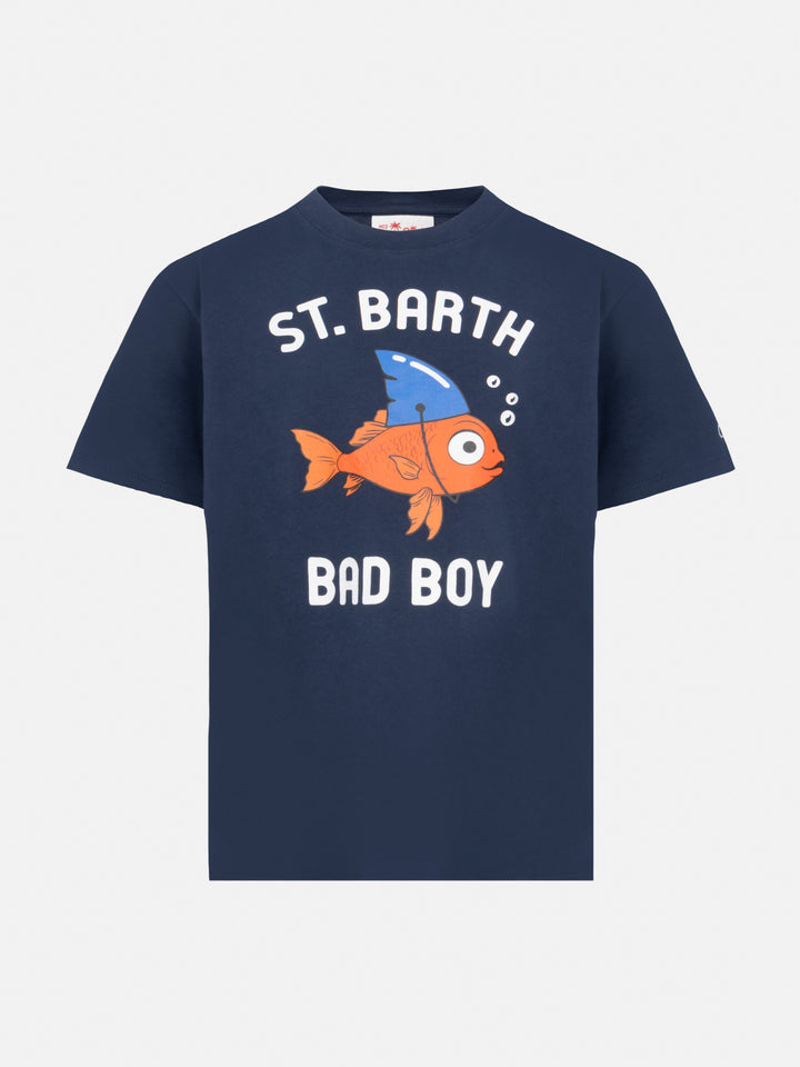 Cotton t-shirt with St. Barth Bad Boy print - MC2 Saint Barth