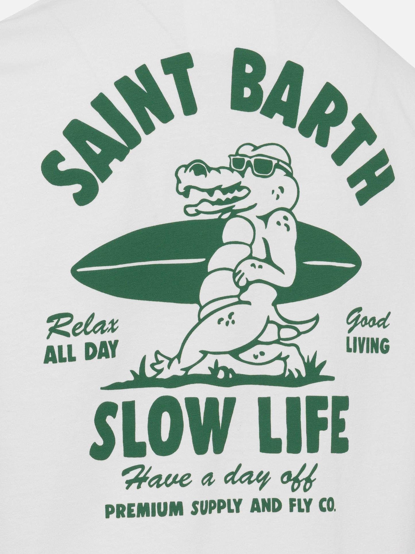 T-shirt in cotone con stampa Saint Barth slow life