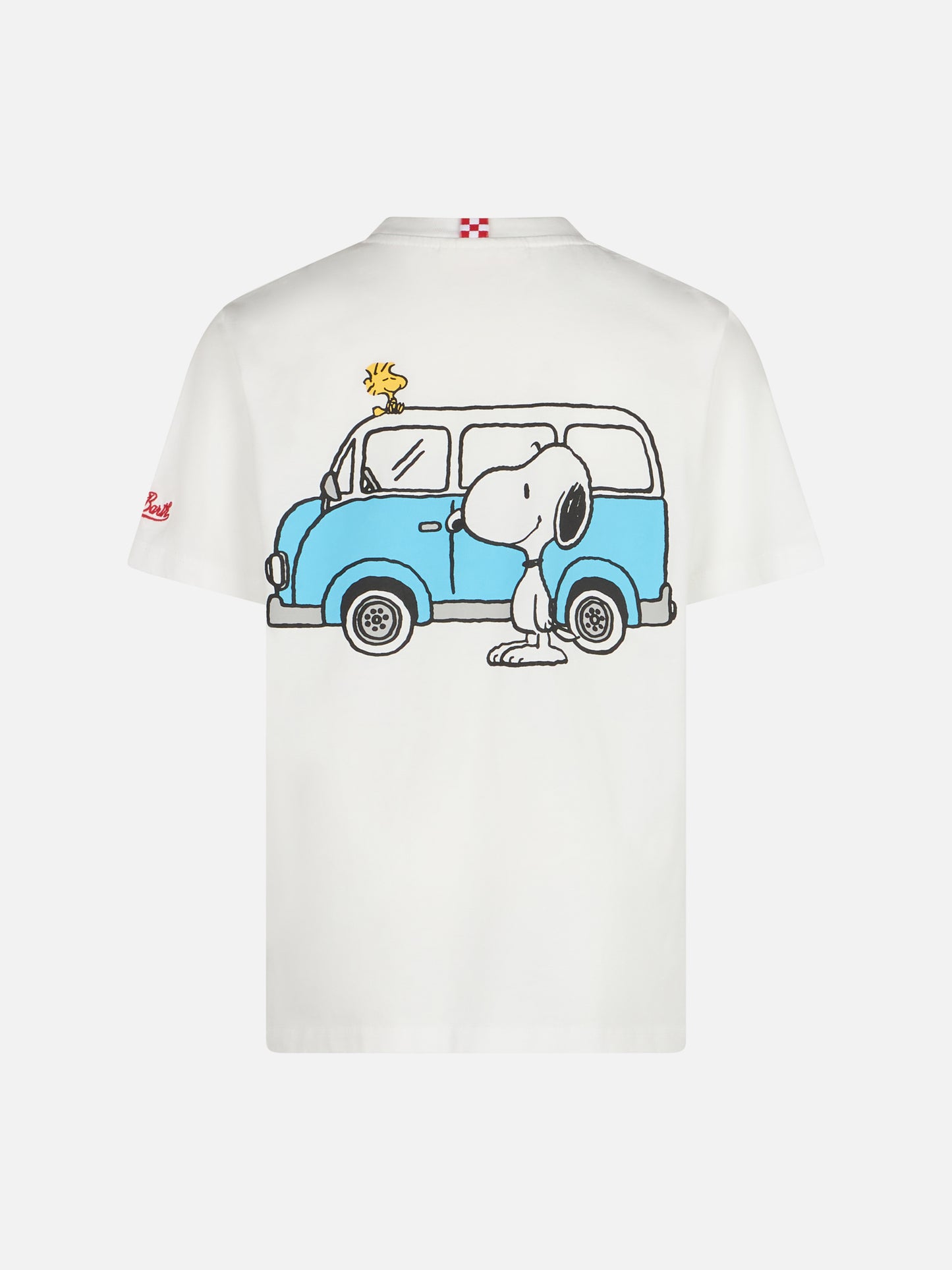 Boy cotton t-shirt with Snoopy print and St. Barth Traveller embroidery | SNOOPY PEANUTS SPECIAL EDITION - MC2 Saint Barth