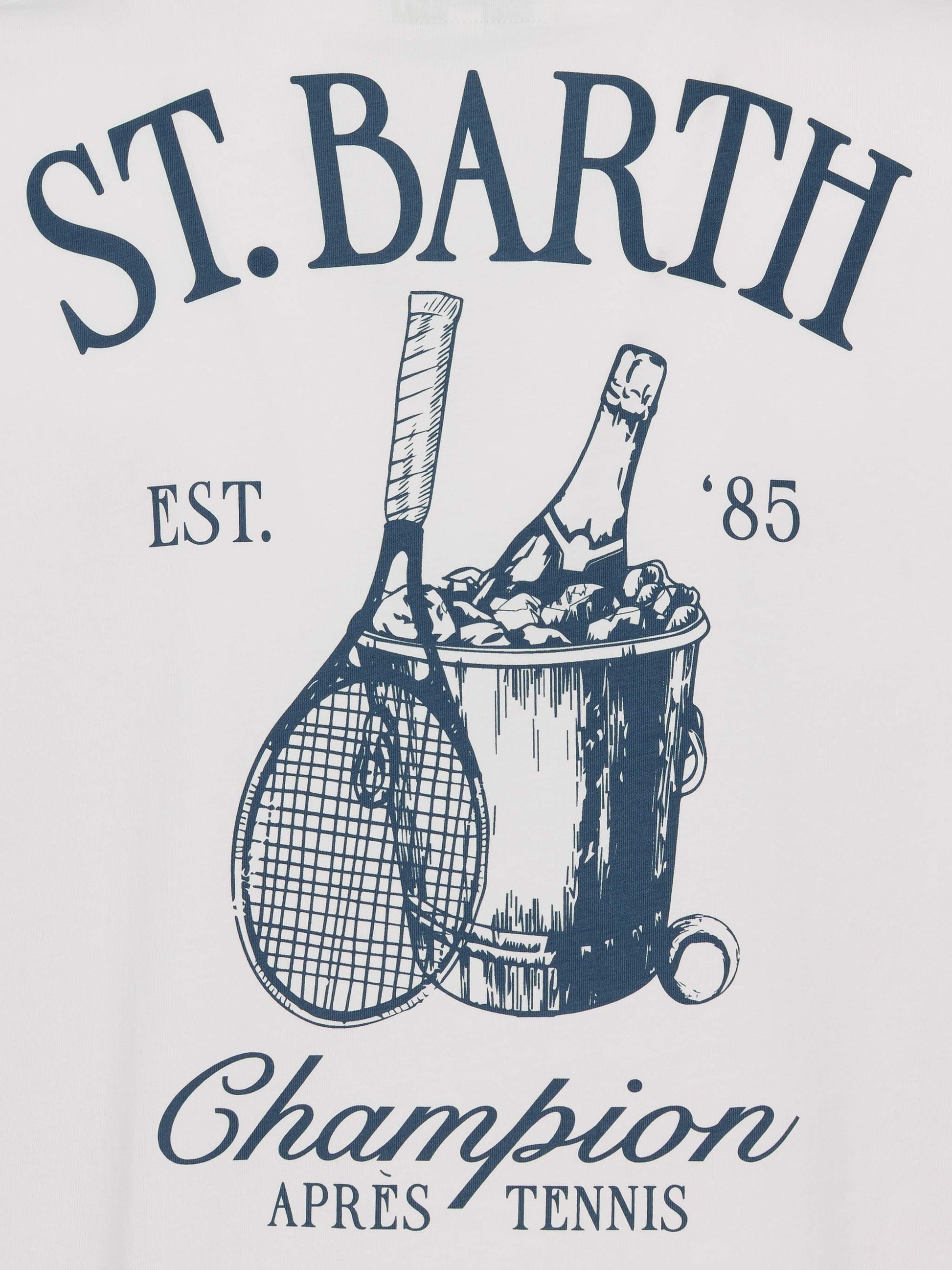 Cotton T-shirt with St. Barth tennis print - MC2 Saint Barth