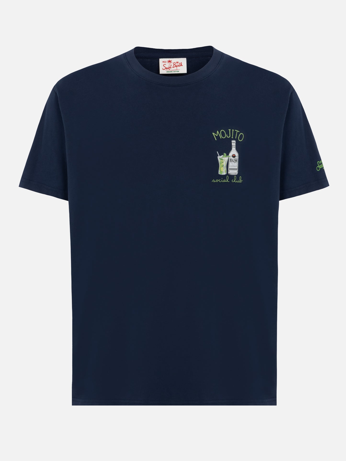 Organic cotton T-shirt with mojito social club embroidery - MC2 Saint Barth
