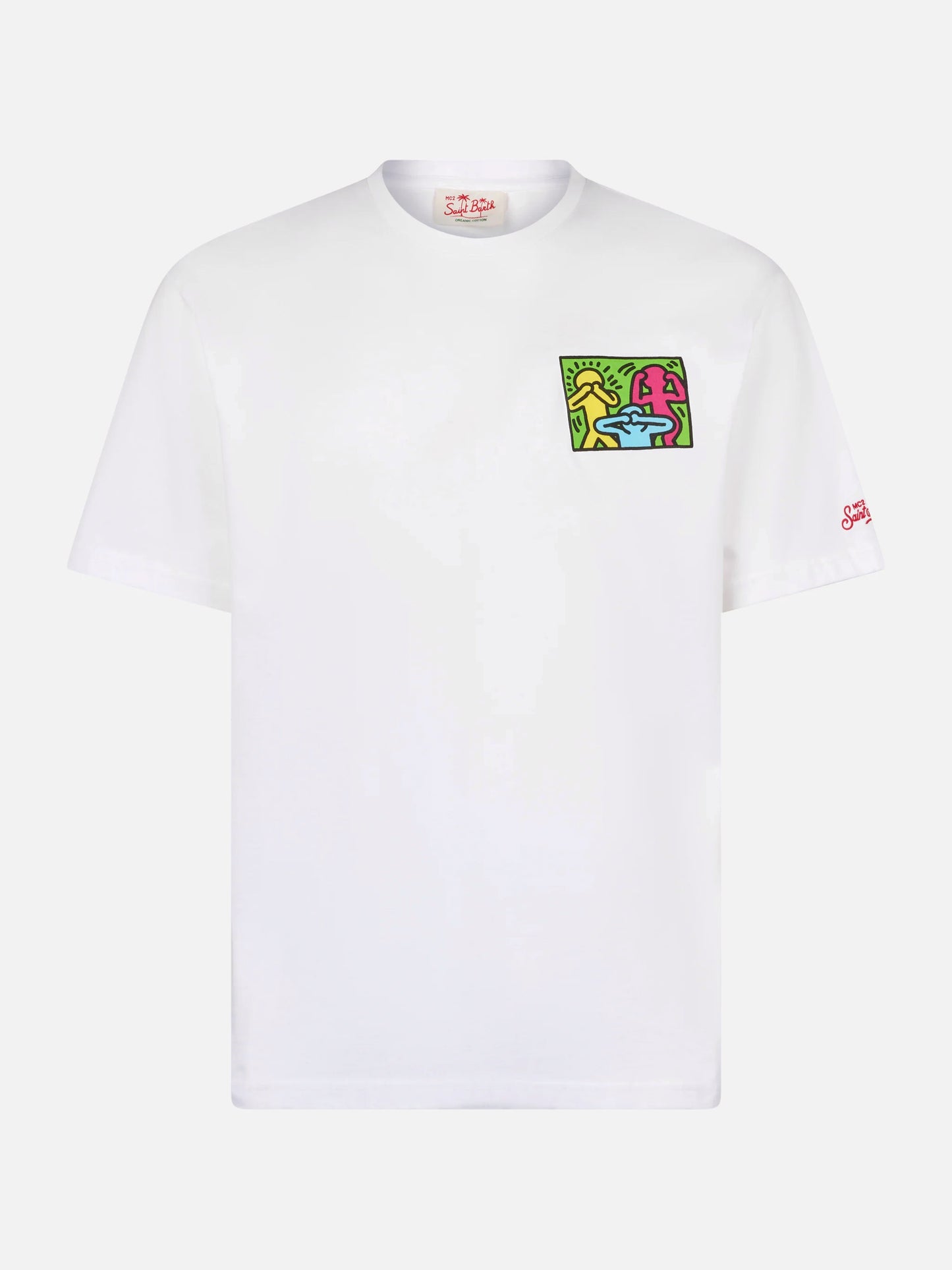 T-shirt Keith Haring People con stampa fronte e retro bianco | Special Edition