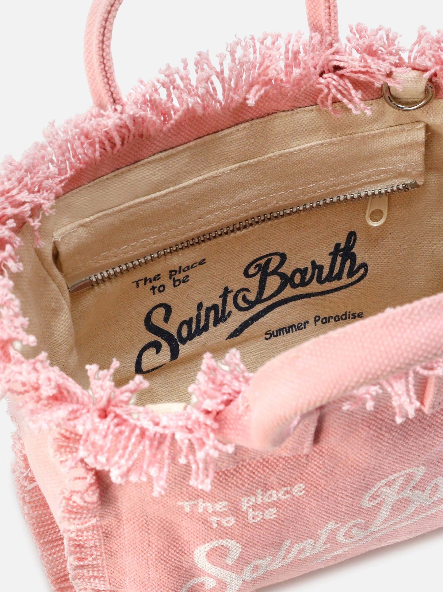 Pink solid color canvas Vanity mini bag