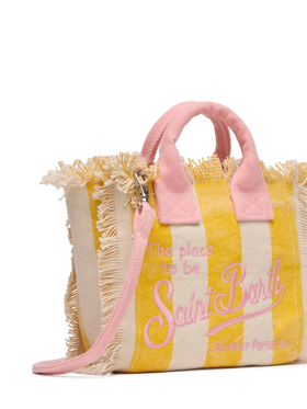 Cotton canvas Mini Vanity bag with striped print - MC2 Saint Barth