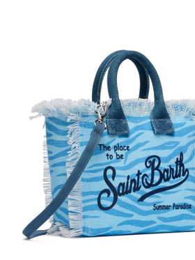 Cotton canvas Mini Vanity bag with zebra print - MC2 Saint Barth