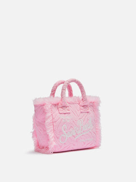Pink zebra embossed Mini Vanity Sponge Bag - MC2 Saint Barth