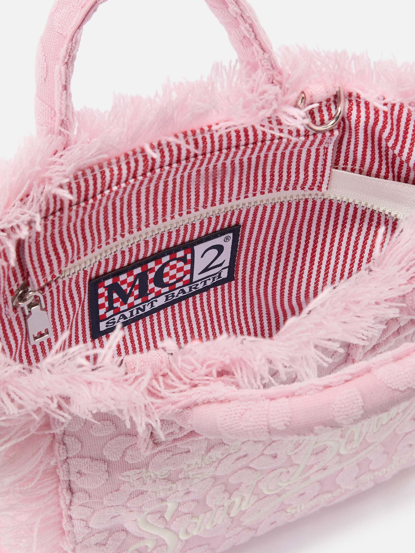 Terry effect Vanity mini bag with raised leopard pattern