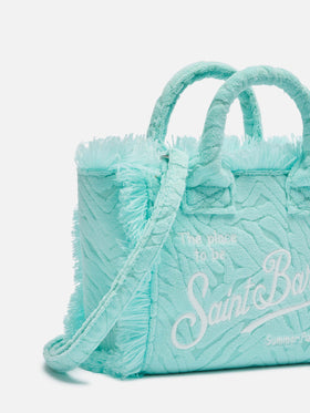 Water green zebra embossed Mini Vanity Sponge Bag - MC2 Saint Barth