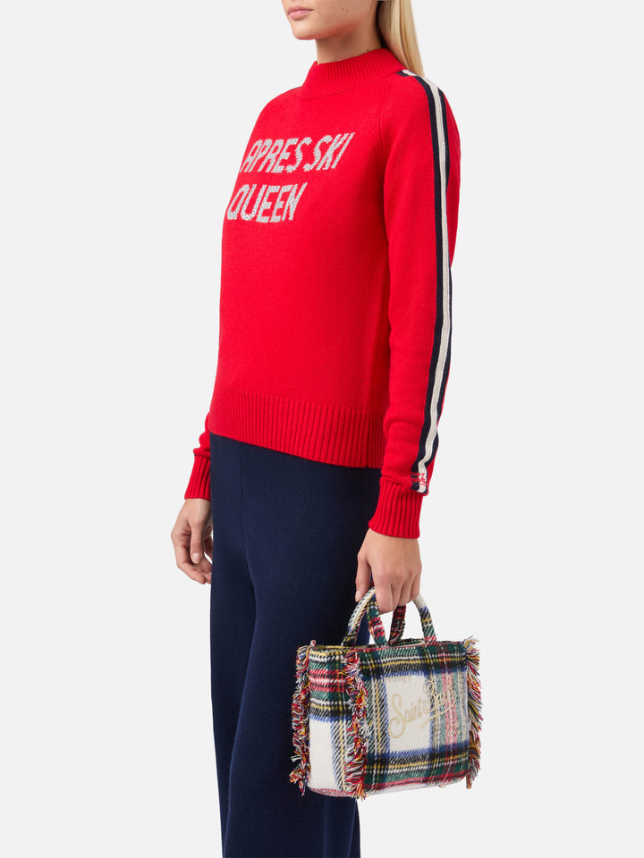 Borsa a mano Vanity Mini Wool in misto lana tartan