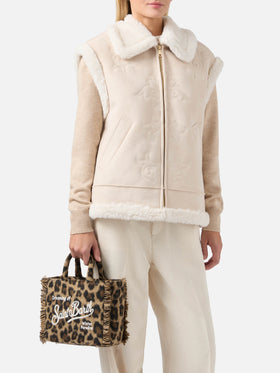 Vanity Mini Felt Handbag in leopard-print wool blend