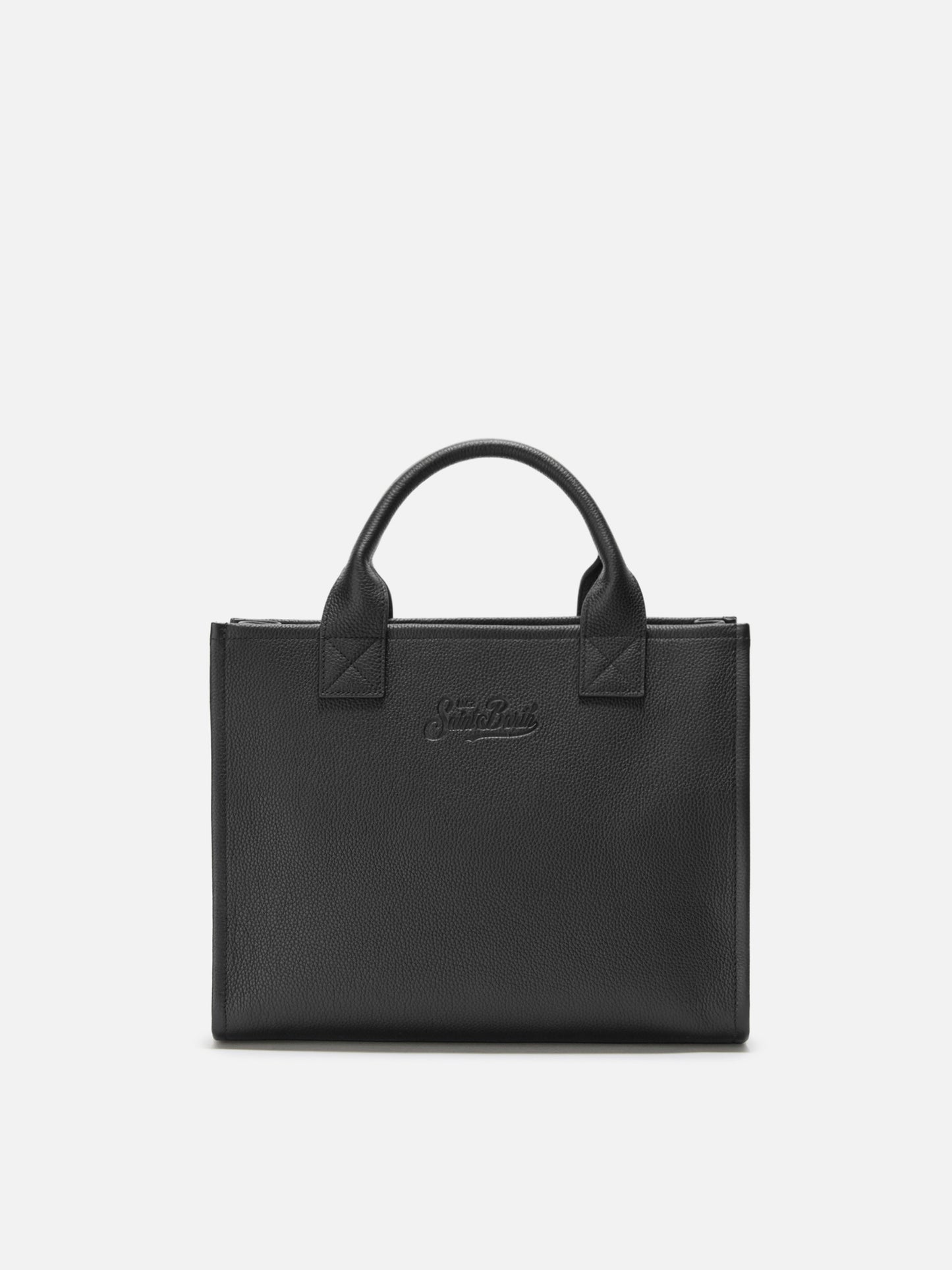 Borsa a spalla Vanity Bag Large in pelle martellata nero