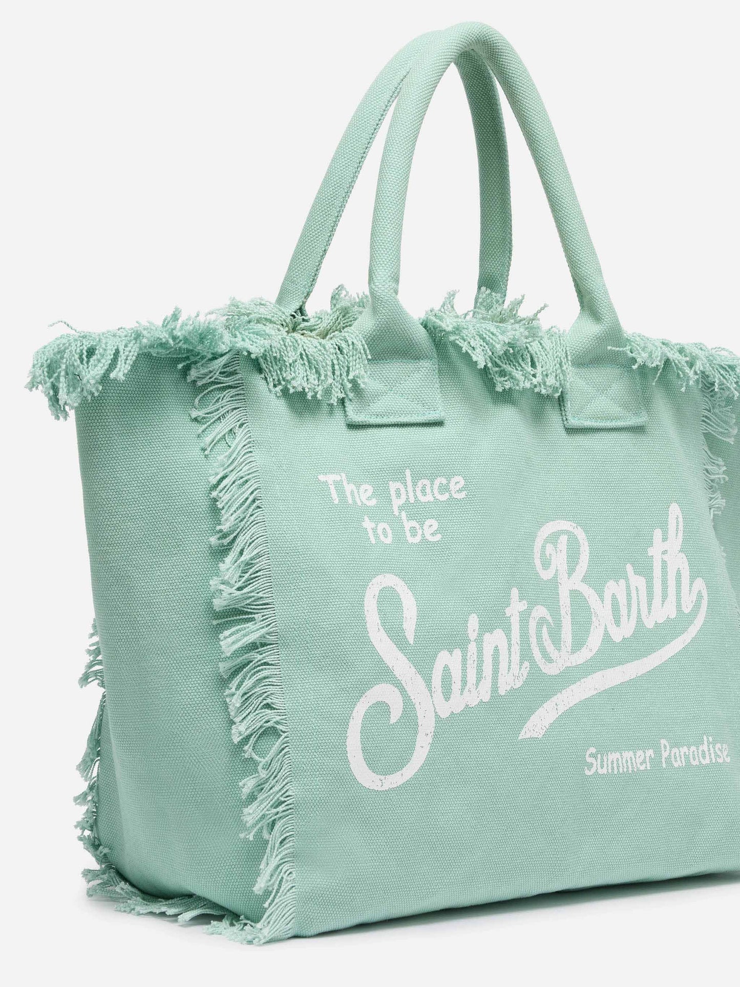 Sage green cotton canvas Vanity tote bag