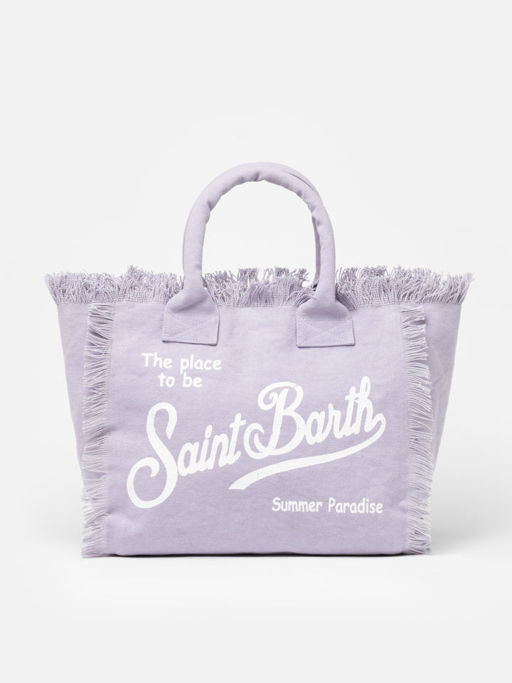 Lilac cotton canvas Vanity tote bag - MC2 Saint Barth